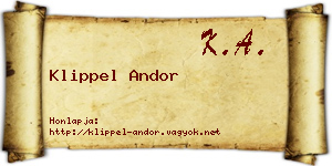 Klippel Andor névjegykártya