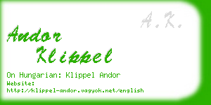 andor klippel business card